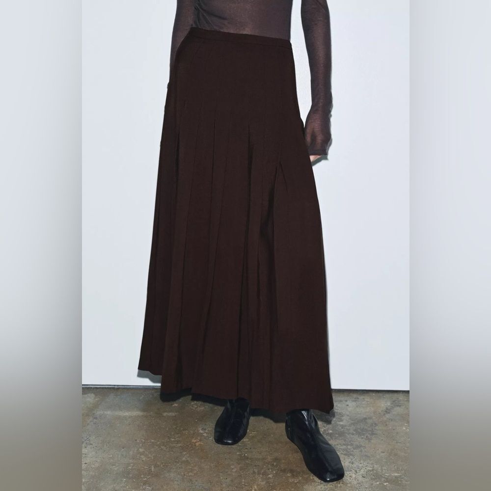 ZARA ZW COLLECTION LONG BOX PLEAT SKIRT - Picture 8 of 9